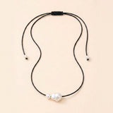 Black Pearl Silk Necklace