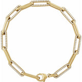 Diamond link bracelet in 14K yellow gold with natural diamonds variant--14K-yellow-gold variant--Diamond-Lab variant--Diamond-Nat