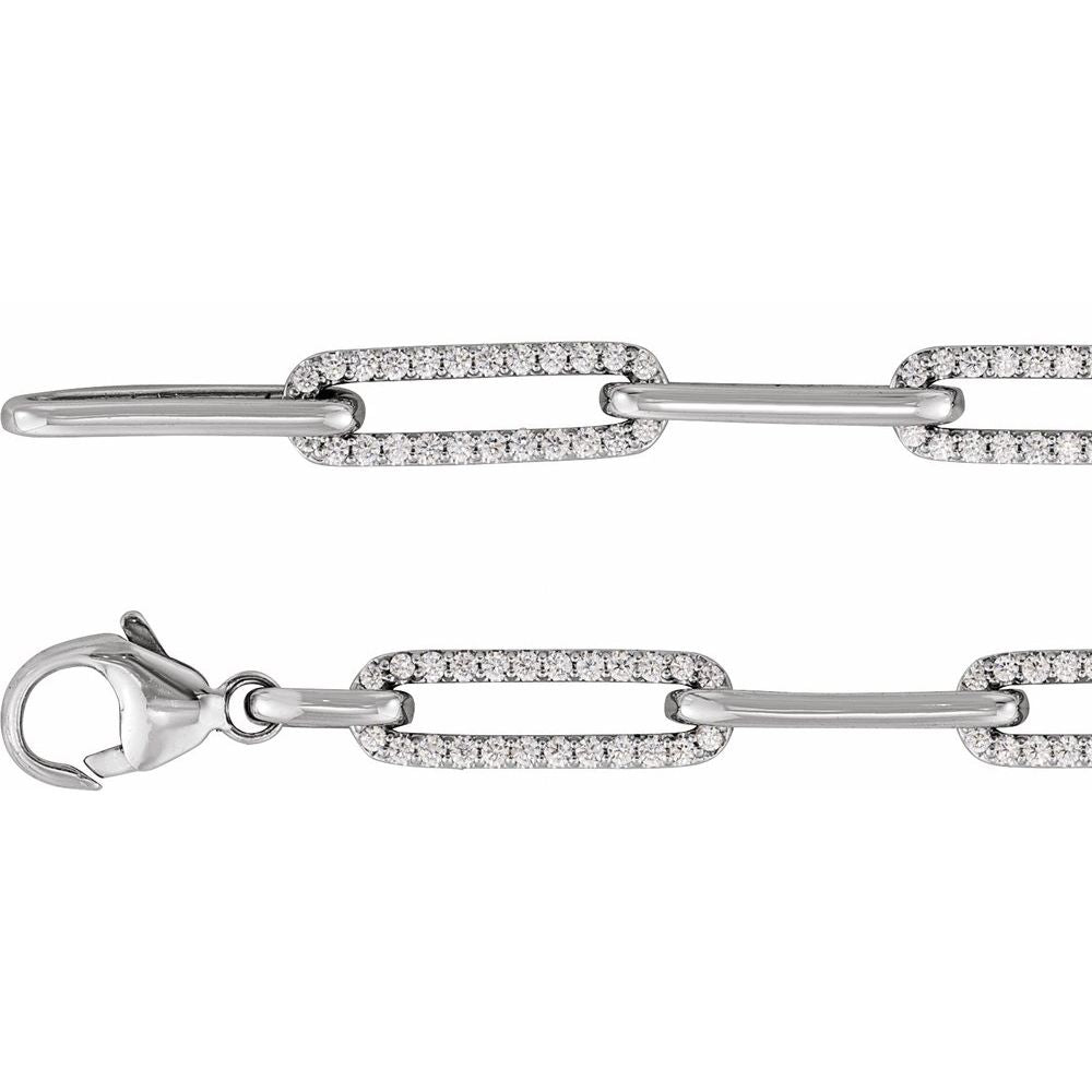 Slim diamond link bracelet white gold variant--14K-white-gold variant--Diamond-Lab variant--Diamond-Nat