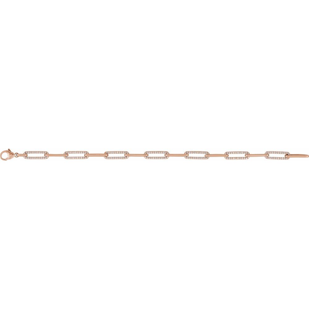 Diamond link bracelet in 14K rose gold with lab-created diamonds variant--14K-rose-gold variant--Diamond-Lab variant--Diamond-Nat