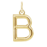 Modern initial charm letter B in 14K yellow gold variant--B variant--14K-yellow-gold