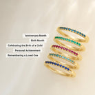 Stackable birthstone rings - one for every month.
