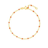 Bracelet (7.5 in) Orange Enamel Bead Chain Necklace Fun Beaded Colorful Chain(7.5-in)(7.5-in) variant--Orange variant--Gold-fill variant--Bracelet-(7.5-in) variant--14K-yellow-gold