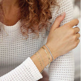White gold diamond bracelet with flexible bolo clasp