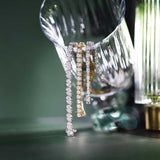 Mixed pear diamond tennis bracelet in 14K gold, curved product view