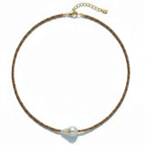 Bronze Beaded Pearl Choker
