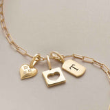whisper paper clip chain in solid 14k gold with charms