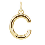 Modern initial charm letter C in 14K yellow gold variant--C variant--14K-yellow-gold
