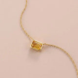 East West citrine necklace in 14K yellow gold variant--14K-yellow-gold variant--14K-white-gold variant--14K-rose-gold variant--Sterling-silver variant--Citrine