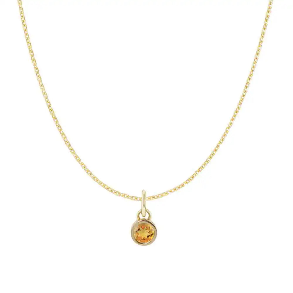 Citrine birthstone necklace, a meaningful zodiac piece for birthday gifting variant--14K-yellow-gold variant--Citrine
