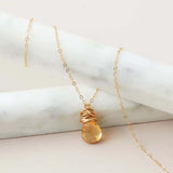 Textured citrine necklace for November birthstone  variant--Gold-fill, variant--Rose-gold-fill, variant--Sterling-silver, variant--Oxidized-sterling-silver variant--Citrine