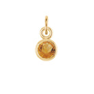 Citrine birthstone charm in 14k yellow gold — golden yellow November birthstone charm.
