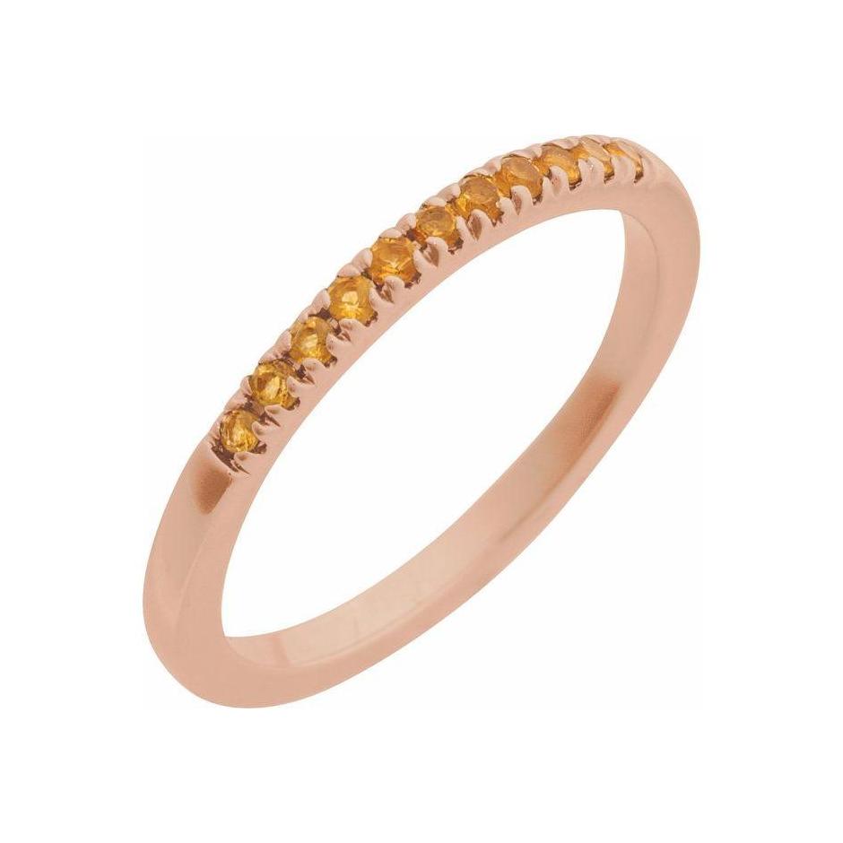 Citrine-Birthstone Stackable Band-14K rose gold