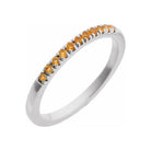 Citrine-Birthstone Stackable Band-14K white gold
