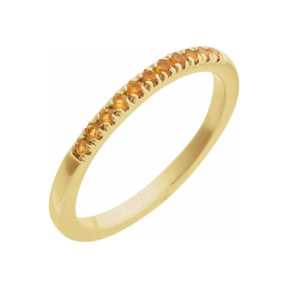 Citrine-Birthstone Stackable Band-14K yellow gold variant--Citrine variant--14K-yellow-gold