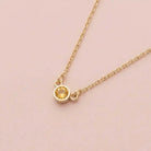 Bezel-set citrine birthstone necklace in 14K yellow gold on cable chain variant--14K yellow gold