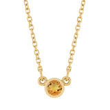 Bezel-set citrine birthstone necklace in 14K yellow gold, product view variant--14K-yellow-gold variant--Citrine