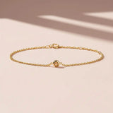 Bezel-set citrine bracelet in 14K yellow gold on adjustable curb chain variant--14K-yellow-gold variant--Citrine