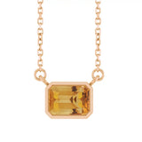 East West Emerald-Cut 14K rose gold Necklace in Citrine variant--14K-rose-gold variant--Citrine
