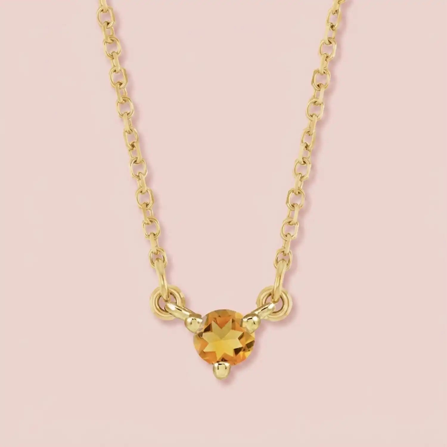 Mini citrine necklace in 14K gold variant--14K-rose-gold, variant--14K-yellow-gold, variant--14K-white-gold, variant--Sterling-silver