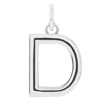Modern initial charm letter D in 14K white gold variant--D variant--Sterling-silver variant--14K-white-gold