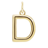 Modern initial charm letter D in 14K yellow gold variant--D variant--14K-yellow-gold