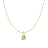 Diamond birthstone necklace, featuring a 3mm natural gemstone on a delicate chain variant--14K-yellow-gold variant--Diamond