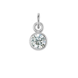 Minimalist 14K gold bezel charm with natural diamond for April birthdays variant--14K-white-gold