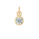 Diamond birthstone charm in 14k yellow gold — timeless sparkle for layering or gifting.