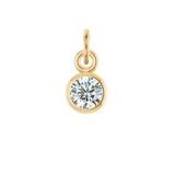 Diamond birthstone necklace charm, bezel-set in sustainable 14K yellow gold variant--14K-yellow-gold