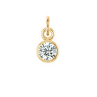 Diamond birthstone necklace charm, bezel-set in sustainable 14K yellow gold