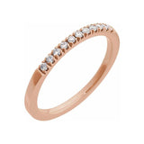 14K rose gold stacking band featuring a petite lab-created diamond gemstone for daily elegance. variant--14K-rose-gold
