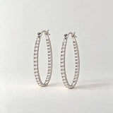Diamond Oval Inside-Outside Hoop Earrings