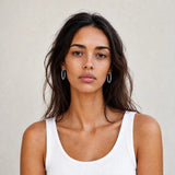 Diamond Oval Inside-Outside Hoop Earrings