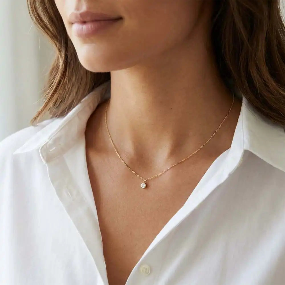 Diamond birthstone necklace, a meaningful zodiac piece for birthday gifting