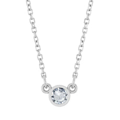 Bezel-set diamond birthstone necklace in 14K white gold, pendant detail variant--14K-white-gold