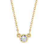 Bezel-set white sapphire birthstone necklace in 14K yellow gold, product view variant--14K-yellow-gold variant--White-Sapphire