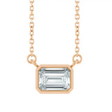 East West Emerald-Cut 14K rose gold Necklace in Diamond variant--14K-rose-gold variant--Diamond