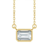 East West Emerald-Cut 14K yellow gold Necklace in Diamond variant--14K-yellow-gold variant--Diamond