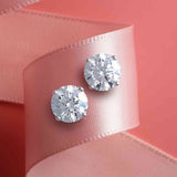 basket set diamond stud earrings in 14k gold