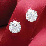 everyday diamond stud earrings in solid gold