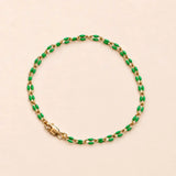 Green Enamel Gold-fill Bracelet