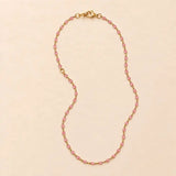 Pink Enamel Gold-fill Necklace