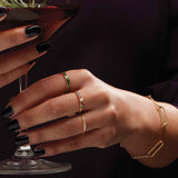 Large paper-clip chain in 14K gold-fill, 18-inch on model