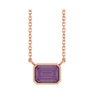 East West Emerald-Cut 14K rose gold Necklace in Alexandrite-Lab