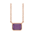 East West Emerald-Cut 14K rose gold Necklace in Alexandrite-Lab