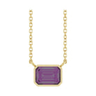 East West Emerald-Cut 14K yellow gold Necklace in Alexandrite-Lab