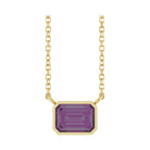 East West Emerald-Cut 14K yellow gold Necklace in Alexandrite-Lab