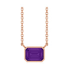East West Emerald-Cut 14K rose gold Necklace in Amethyst