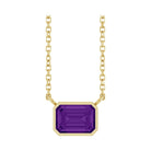 East West Emerald-Cut 14K yellow gold Necklace in Amethyst